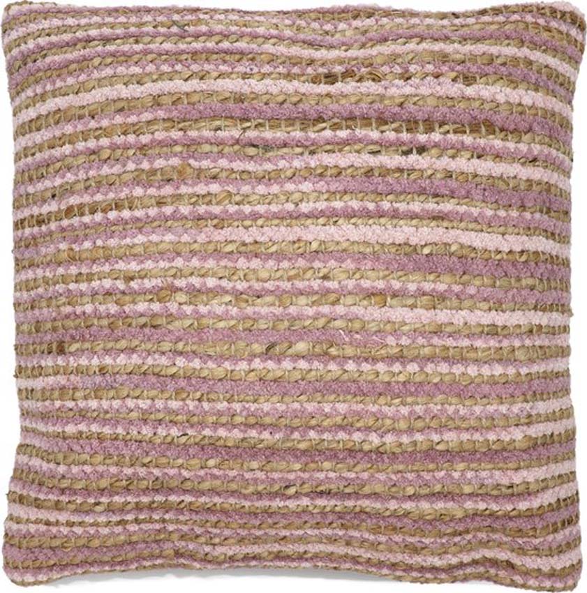 Kussen Bombay line pink/naturel 45x45cm