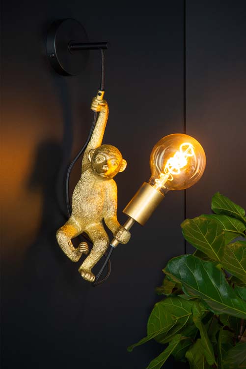 CHIMP - Wandlamp - 1xE27 - Zwart