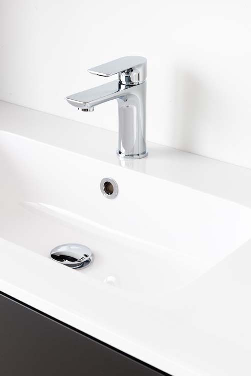 Meuble salle de bain Puro noir mat 900mm lavabo brillant