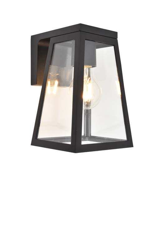 Buitenverlichting wandlamp zwart solar E27 2700K 200 lumen