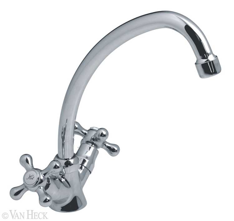 Robinet de lavabo surélevé Traditional Chrome H258mm