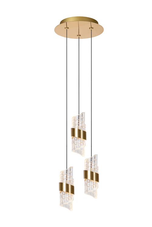 KLIGANDE - Suspension - Ø 25 cm - LED Dim. - 3x8W 2700K - Or Mat / Laiton