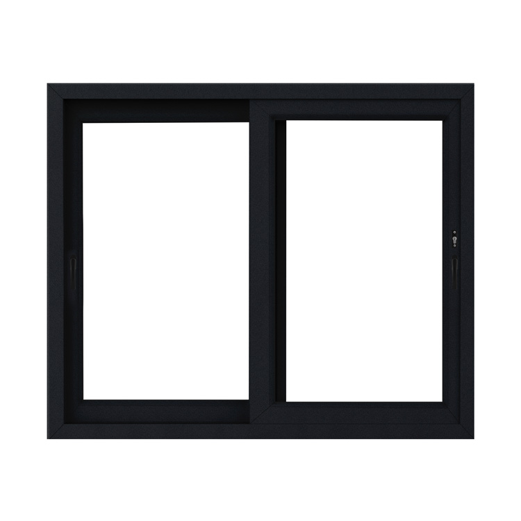 Fenêtre coulissant double PVC noir/noir avec cylindre L2750 x H2100mm