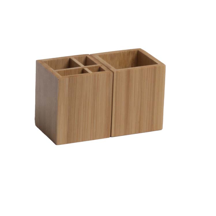 Porte d'outils de cuisine bambou 8x8x9.5 cm