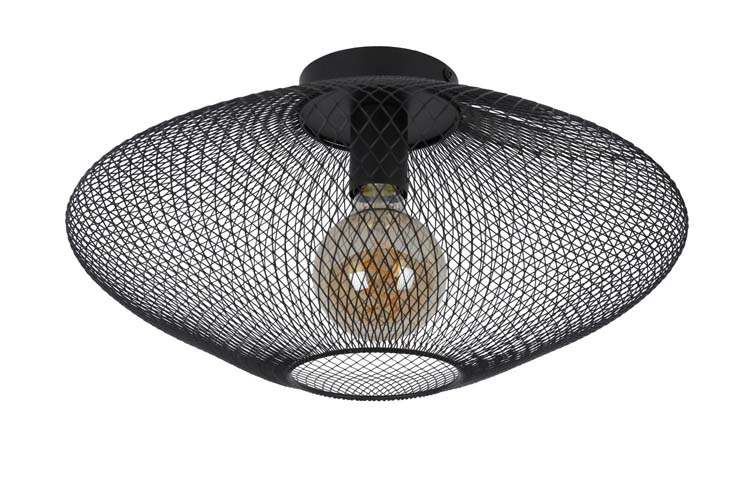 Lucide MESH - Plafonnière - Ø 45 cm - 1xE27 - Zwart