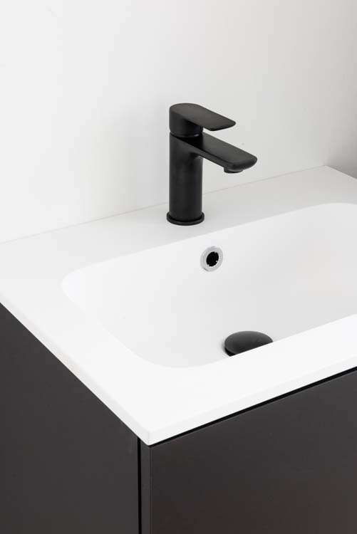 Meuble salle de bain Puro noir mat 600mm lavabo mat