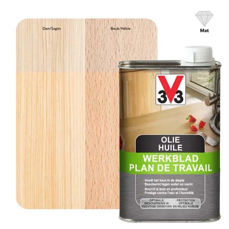 V33 huile plan de travail naturelle mate 0,5l