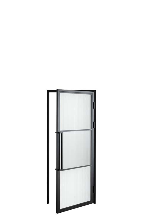 Porte intérieure Fer forgé 3W Thalia verre strié 880 x 2040 mm Gauche