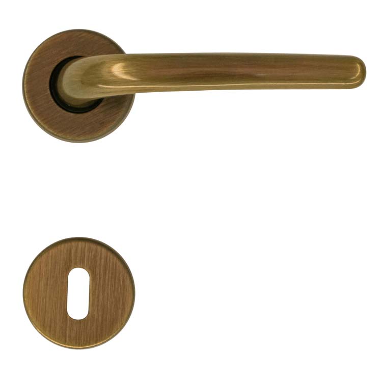 Poignée de porte ancona bronze rosace barbe