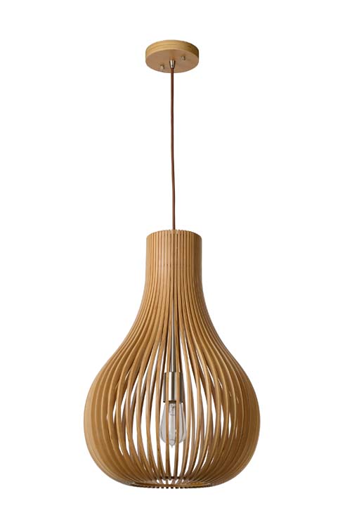 Lucide BODO - Suspension - Ø 38 cm - E27 - Bois clair