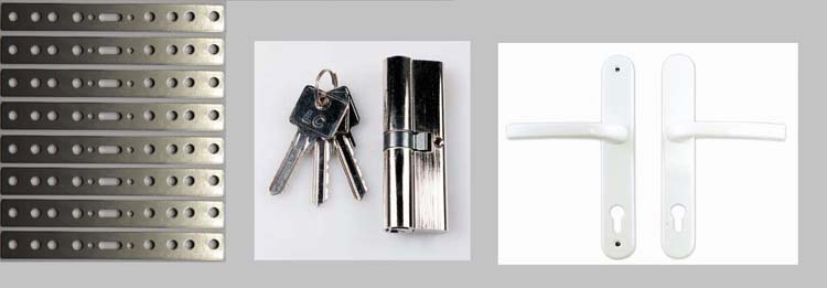 Accessoires complet porte extérieure pvc blanc