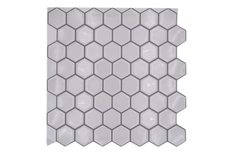 Mozaïek vinyl hexagon wit 29,5 x 28,2 cm