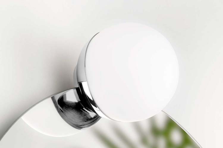 Eclairage mirroir salle de bain ronde chrome 485 lumes 5W