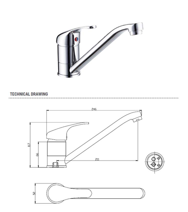 Robinet de cuisine Valerie en chrome