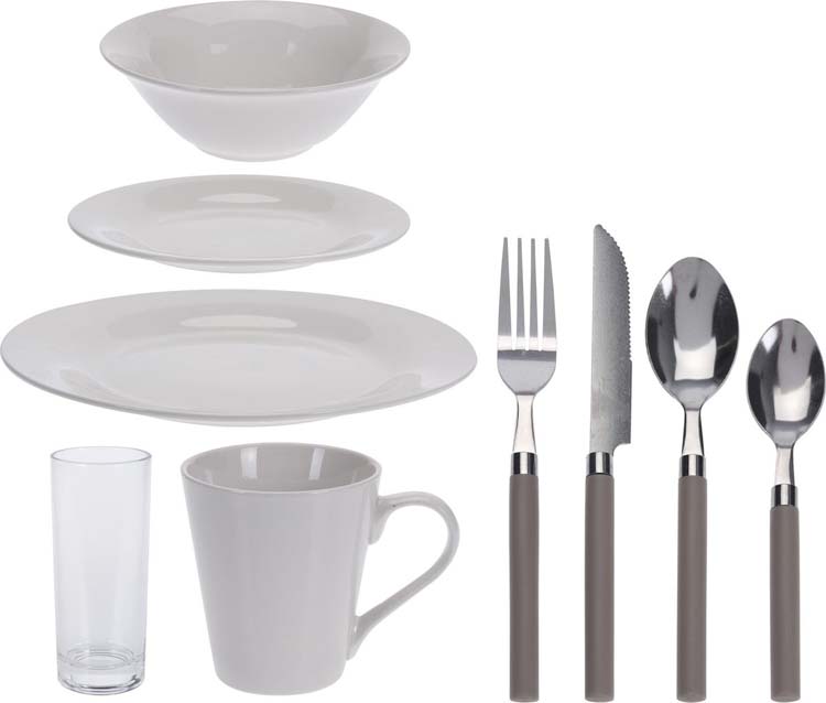 Set de vaisselle porcelaine blanc 36 pièces