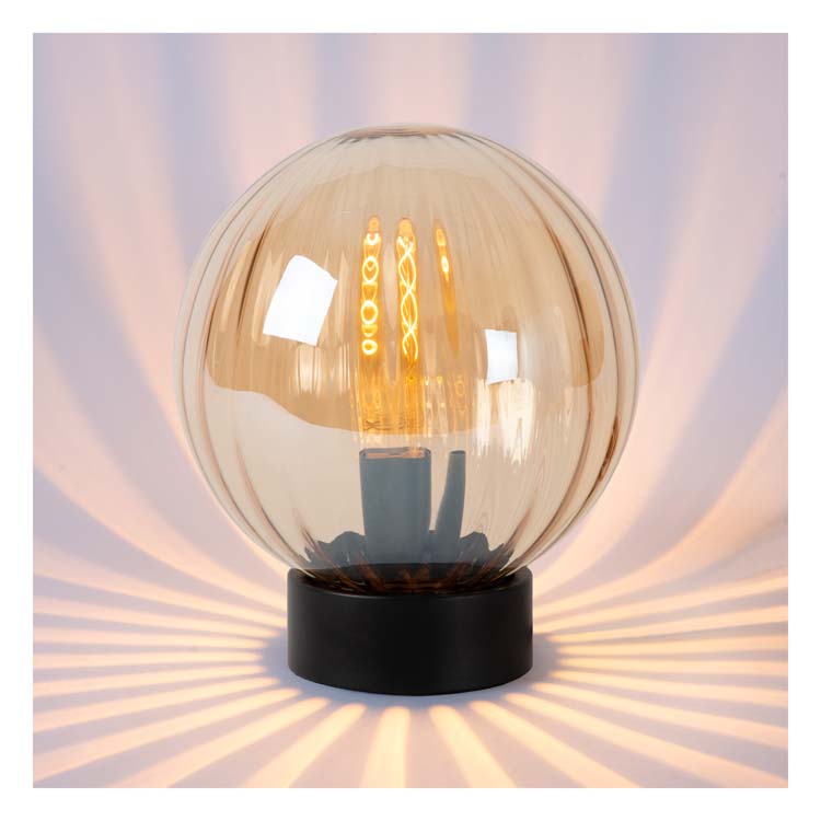 Lucide MONSARAZ - Lampe de table - Ø 25 cm - 1xE27 - Ambre