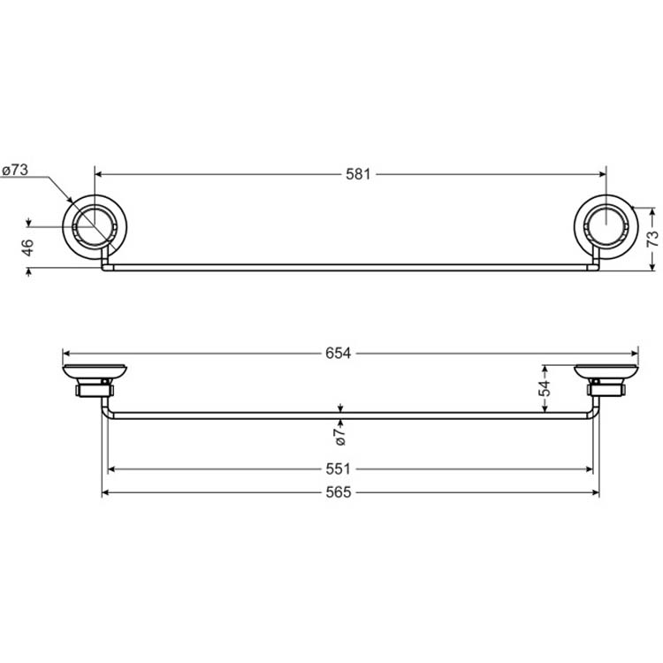 Barre de serviette 3-in-1 chrome