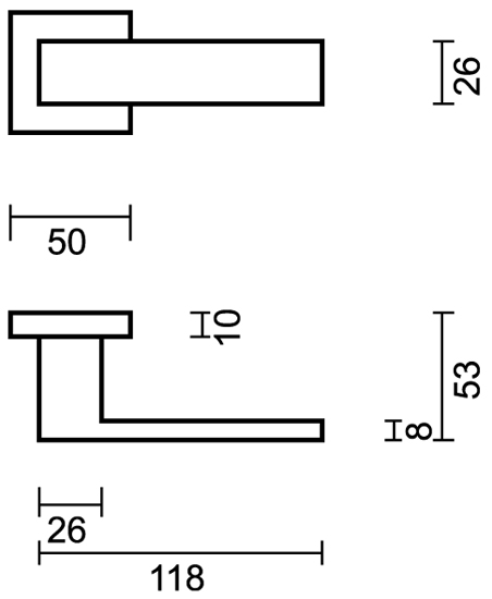 Deurklink zwart Todi 12cm