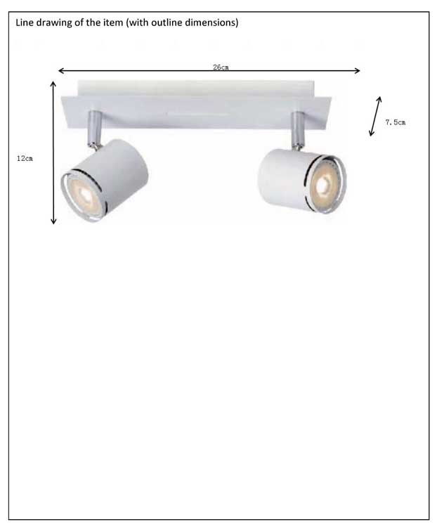 Lucide RILOU - Plafondspot - LED Dimb. - GU10 - 2x5W 3000K - Wit