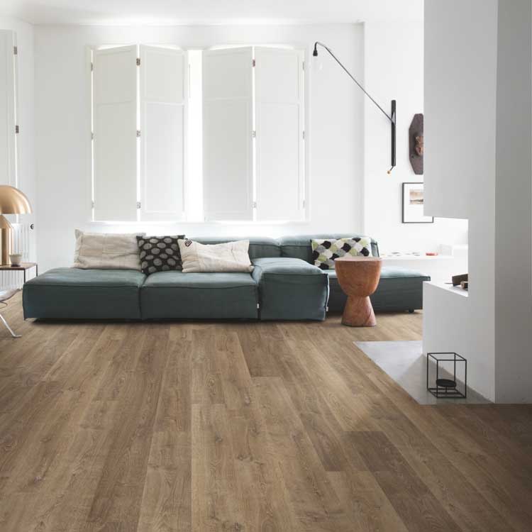 Sol stratifié Quick-step Eligna 8mm - Chêne Riva marron