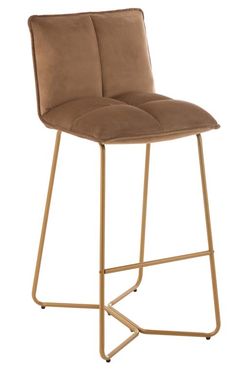 Tabouret de bar Pierre métal/textile beige 55 x 47 x 104 cm