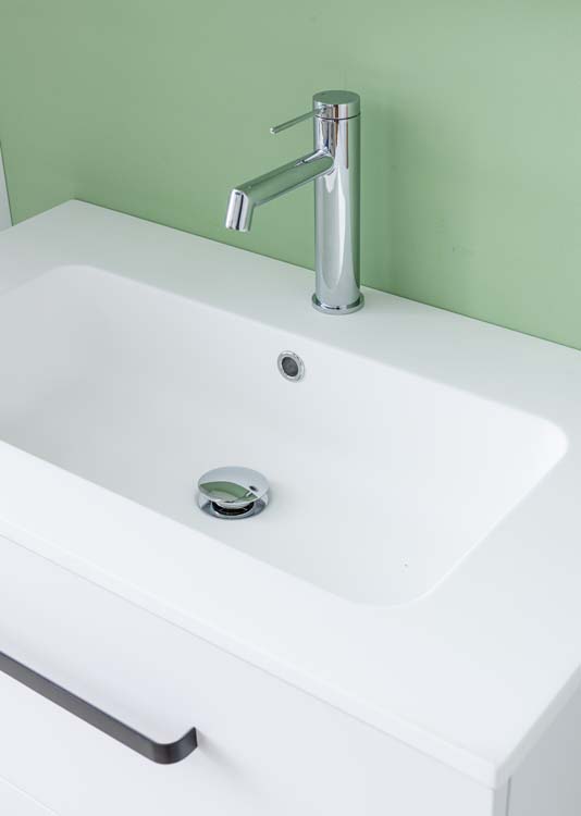 Meuble de salle de bain Bison laqué blanc mat 800 mm lavabo mat