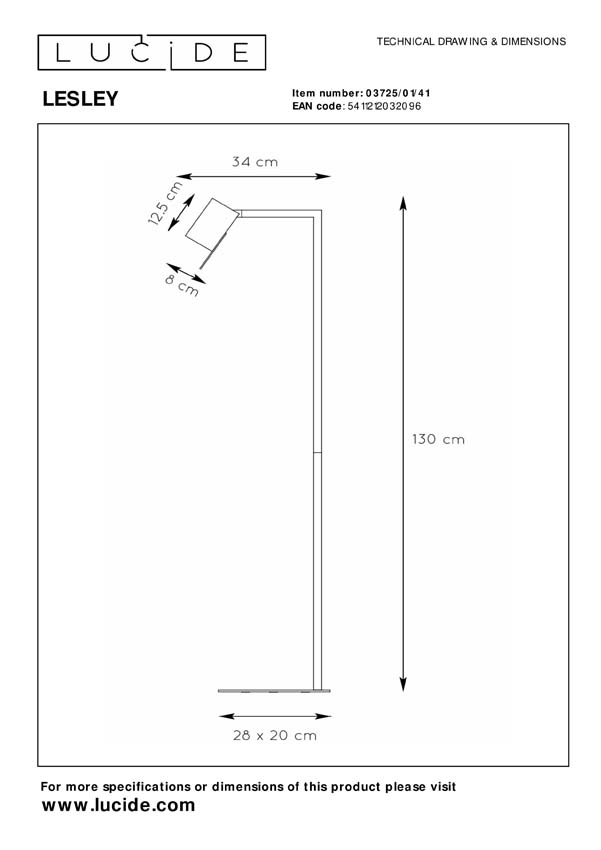 LESLEY - Lampadaire / lampe de lecture - 1xGU10 - Taupe