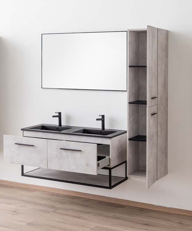 Meuble de salle de bain Tio gris basalte 1200 mm