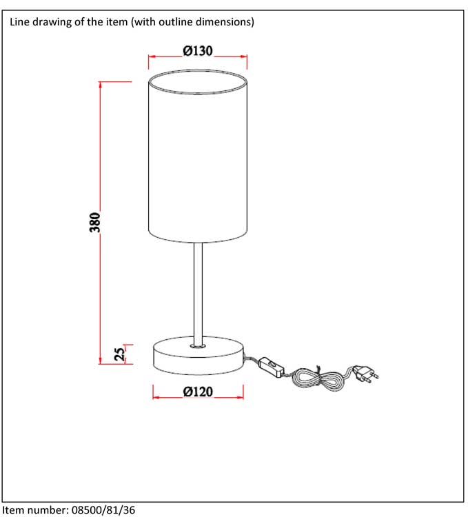 Lucide MODA - Lampe de table - Ø 13 cm - E27 - Gris