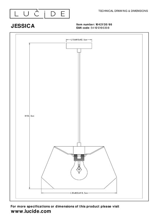 Lucide JESSICA - Hanglamp - 1xE27 - Roze