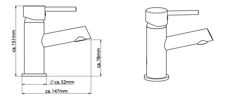 Wastafelkraan Laura 15,10cm chroom