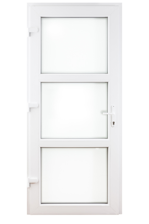 Porte extérieure pvc blanche/blanche 3 verres claires G SUR MESURE