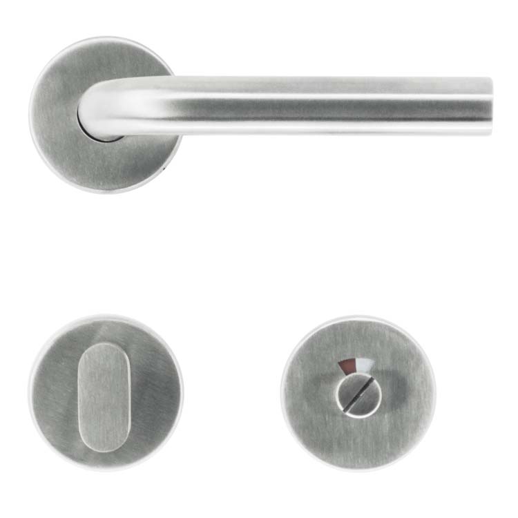 Poignée de porte lucera 19mm class 3 inox plus avec serrure toilette