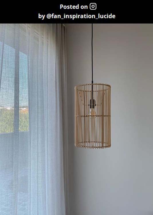 Lucide JANTINE - Suspension - Ø 26 cm - 1xE27 - Bois clair