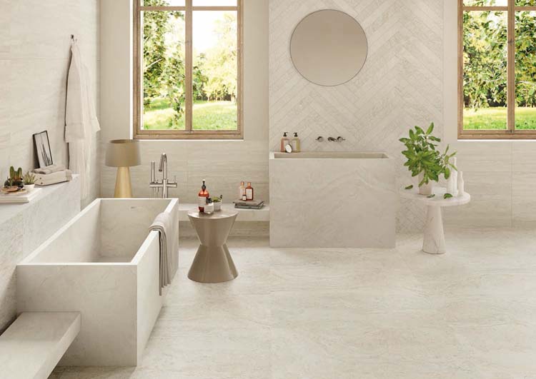 Carrelage Unique travertine white rt 60 x 120 cm