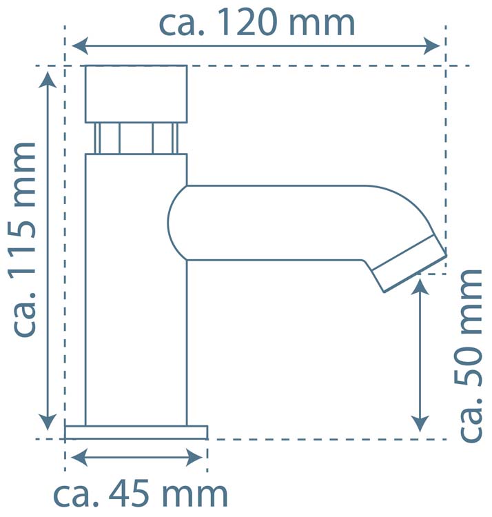 Robinet de l'eau froid à fermeture automatique Floris chrome