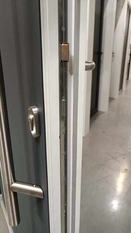 Porte extérieure pvc avec finition alu Lepo anthra L980 X H2180 mm D