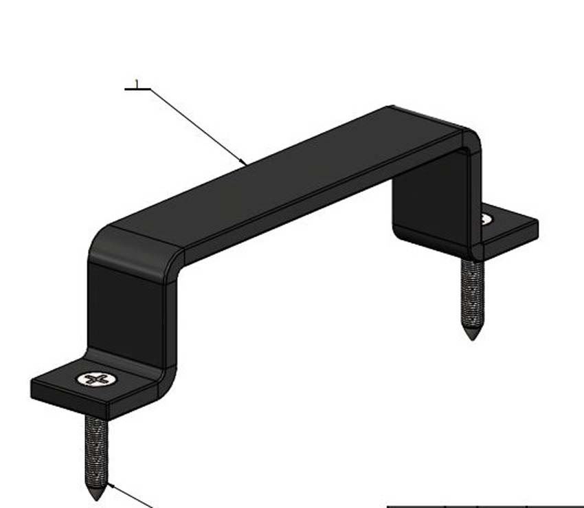 Tirant de porte Tito noir 16 cm