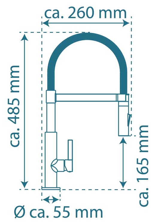 Robinet de cuisine Fien avec bec pivotant noir mat