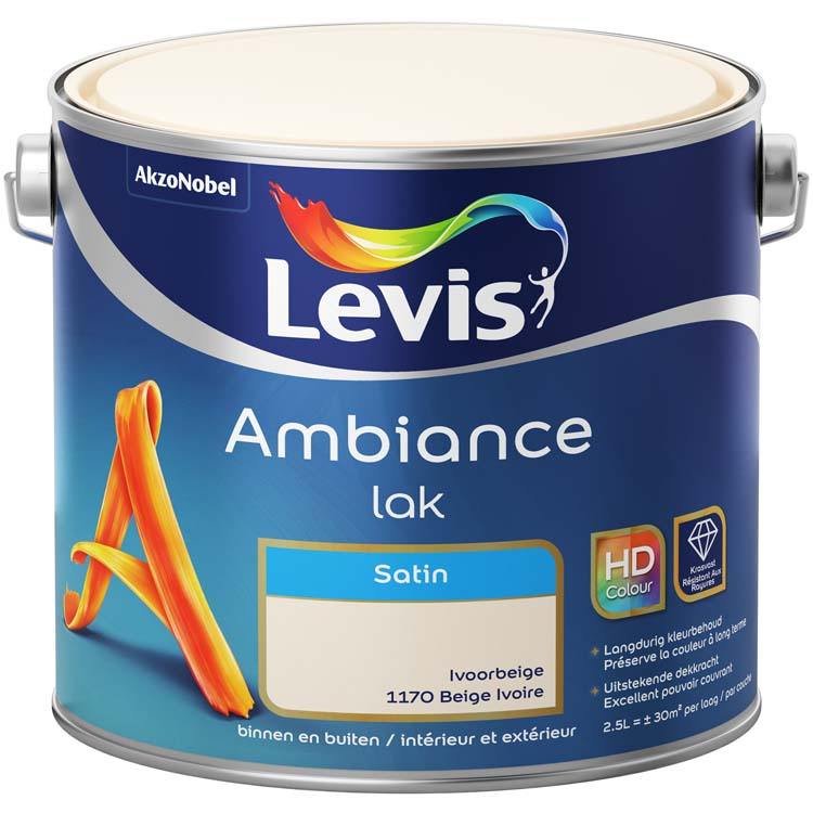 Levis verf Ambiance lak satin 2.5l ivoorbeige