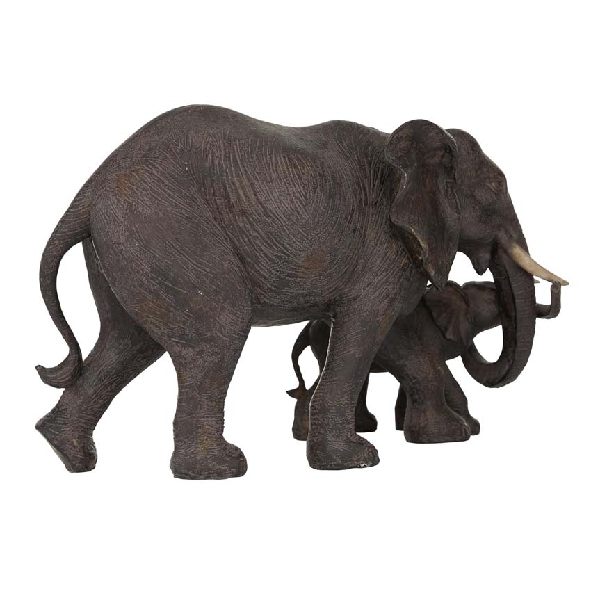 Beeld olifant met baby 28cm