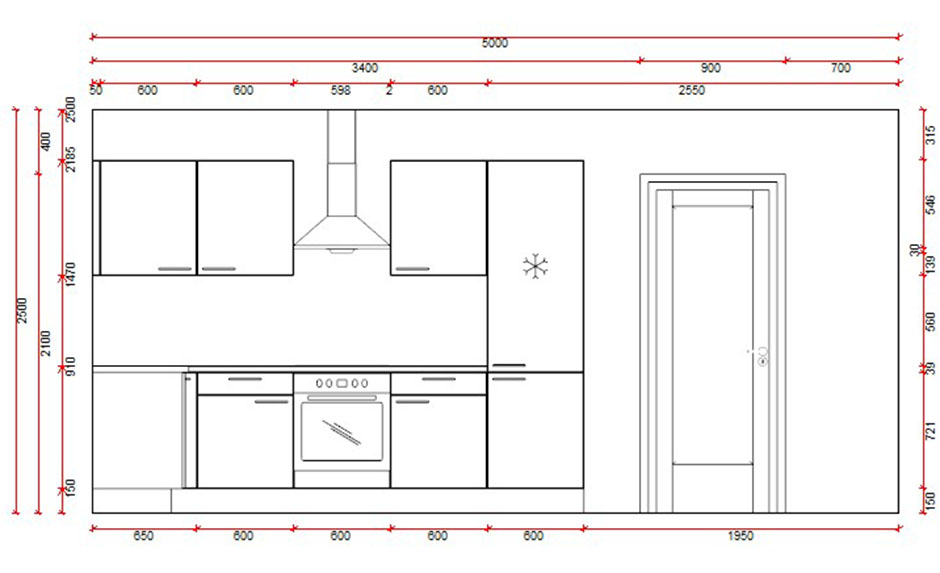 Cuisine bloc 15C Premium 3050x1300mm