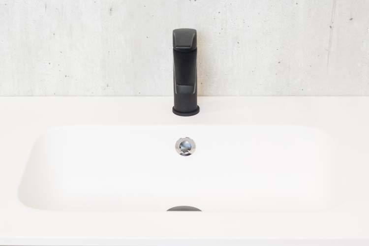 Meuble de salle de bain Puro noir mat 1400 mm lavabo mat