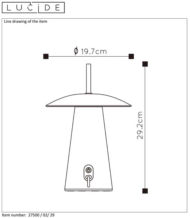 Lucide LA DONNA - Lampe de table Extérieure - Anthracite - 15% DE RÉDUCTION SUPPLÉMENTAIRE