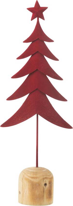 Sapin de Noël en velours avec étoile rouge