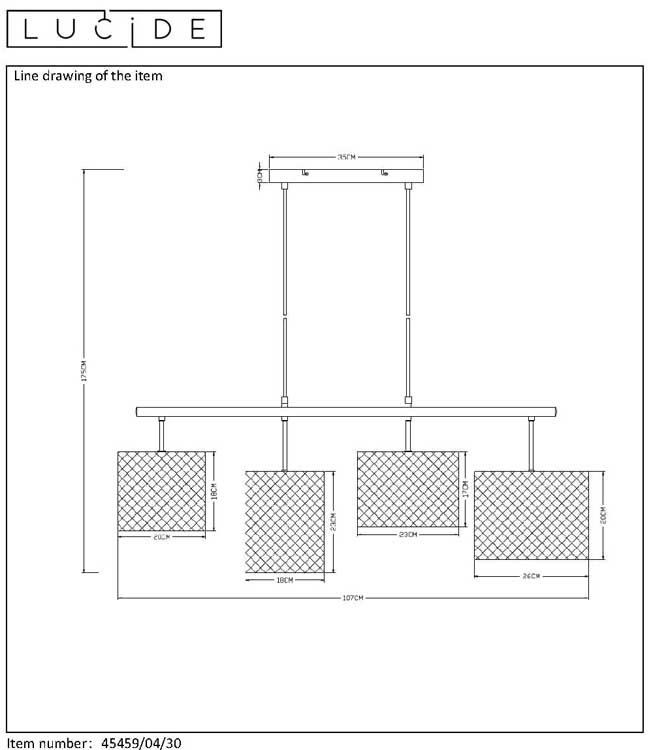 Lucide BASKETT - Hanglamp - E27 - Zwart