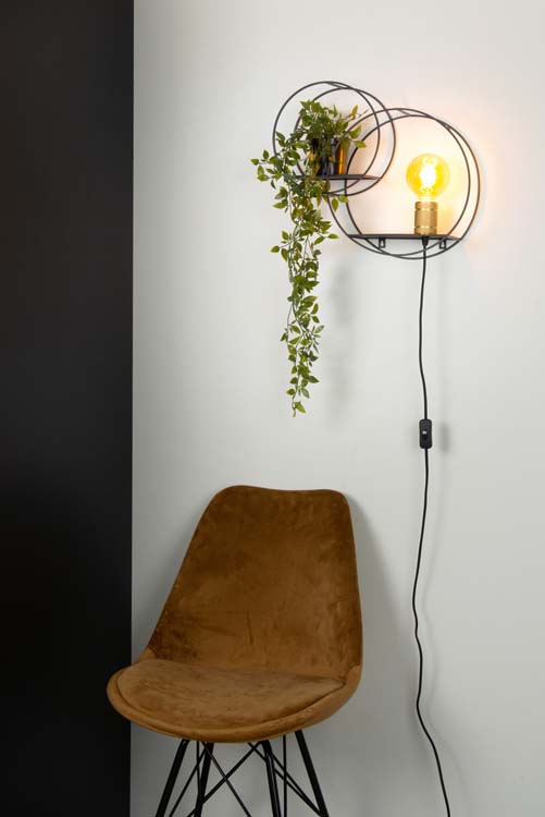 Lucide CIRCLE - Wandlamp - 1xE27 - Zwart