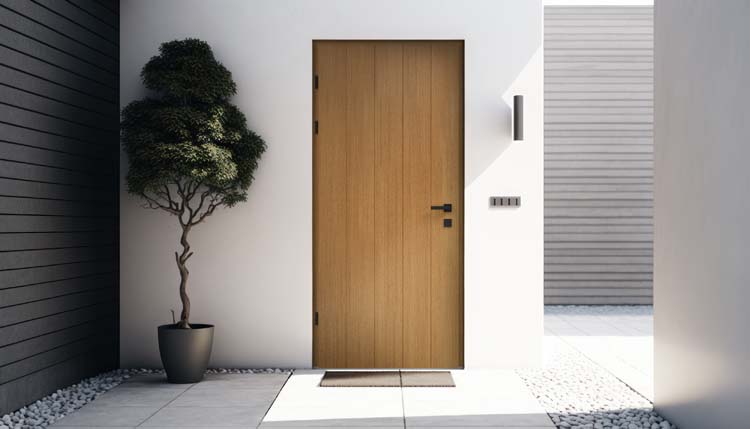 Porte extérieure meranti Duero verticale nature D SUR MESURE