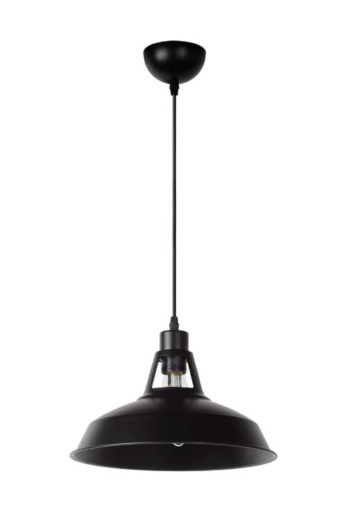 Lucide BRASSY-BIS - Suspension - Ø 31 cm - E27 - Noir