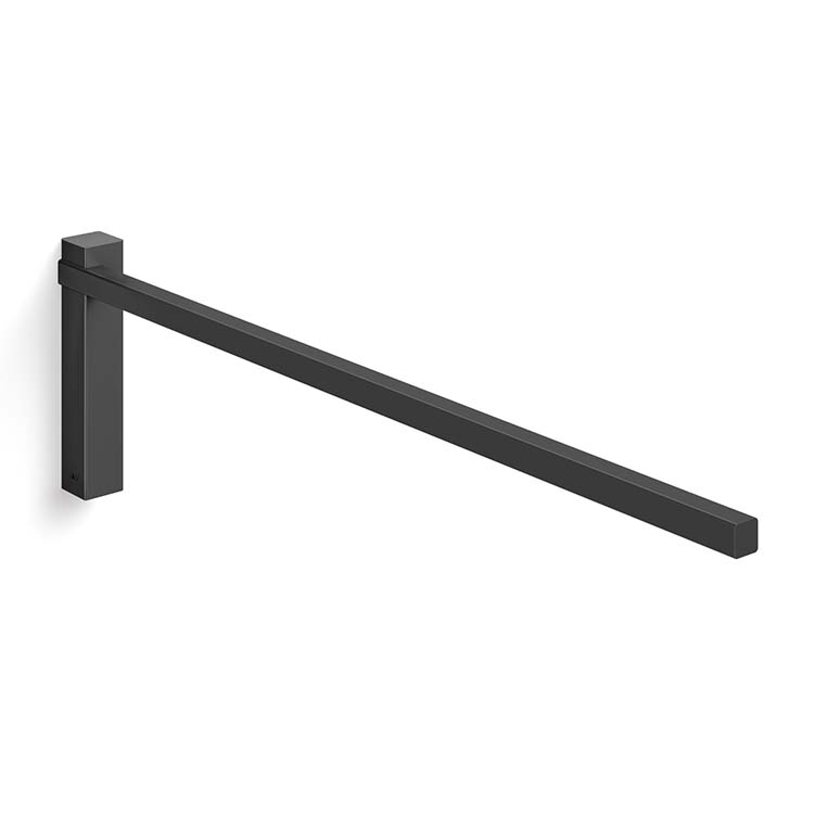 Barre porte-serviette Carvo noire 44 cm mat brossé